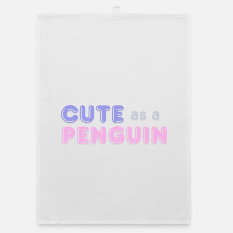 Cute as a Penguin - Organic Geschirrtuch - Weiß