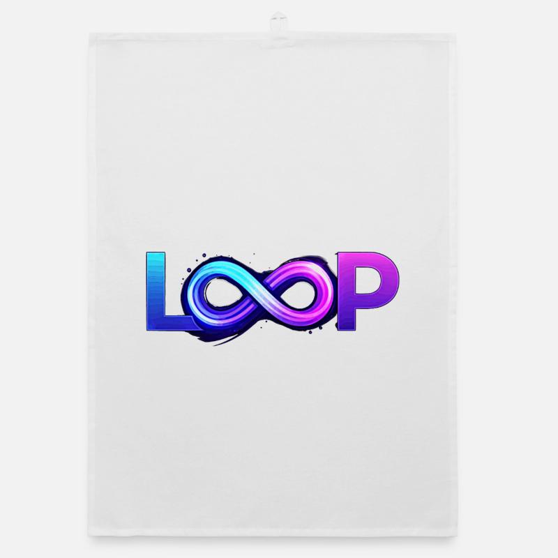 Neon Loop Unendlichkeit Organic Geschirrtuch