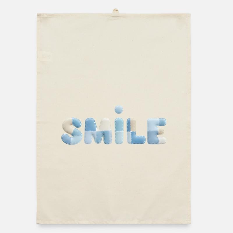Stitch Patch Smile Schriftzug Organic Geschirrtuch