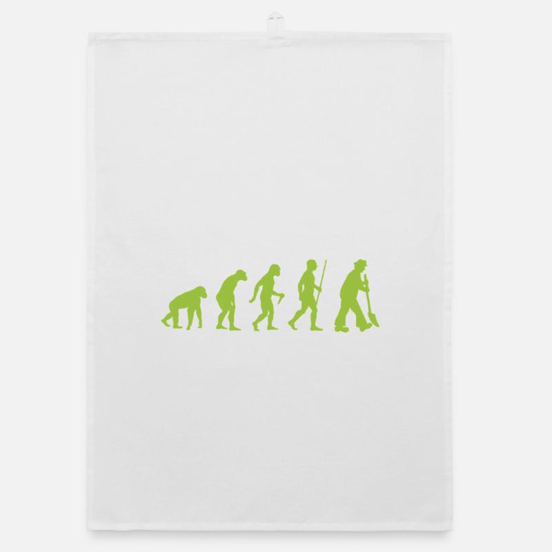 Evolution - from prehistoric man to garden lover Organic dish towel