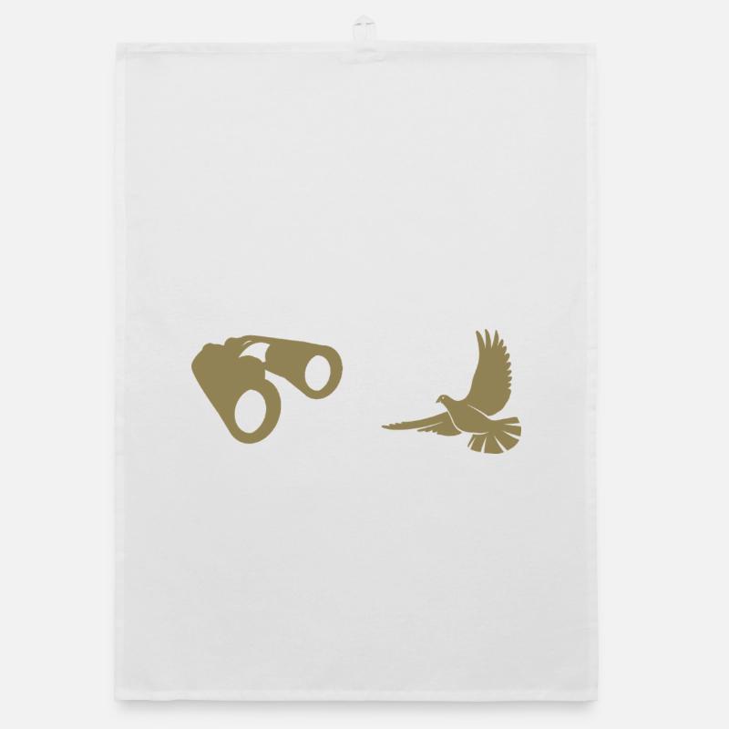 Minimalist Bird Watching Silhouette Organic dish towel