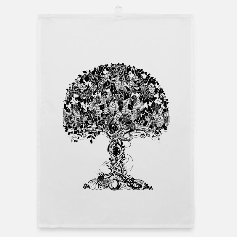 An ancient magical tree Organic dish towel