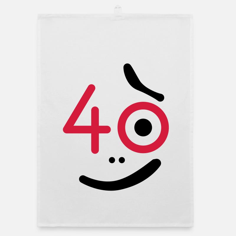 40 Jahre - so what? - Organic Geschirrtuch - Weiß