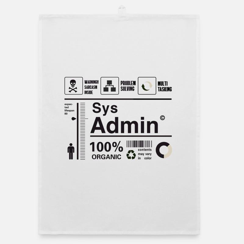 Sys Admin Pingouin Ordinateur Nerd pc Platine cpu ner Torchon bio