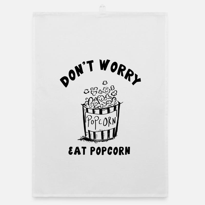 Don't Worry Eat Popcorn Organic Geschirrtuch