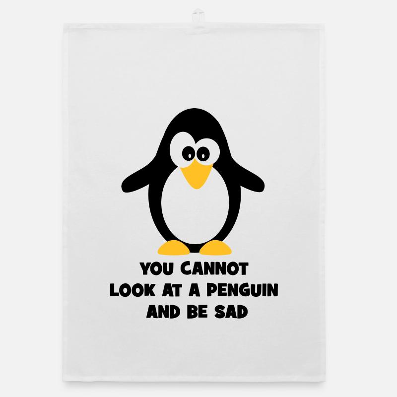 Pinguin - Organic Geschirrtuch - Weiß