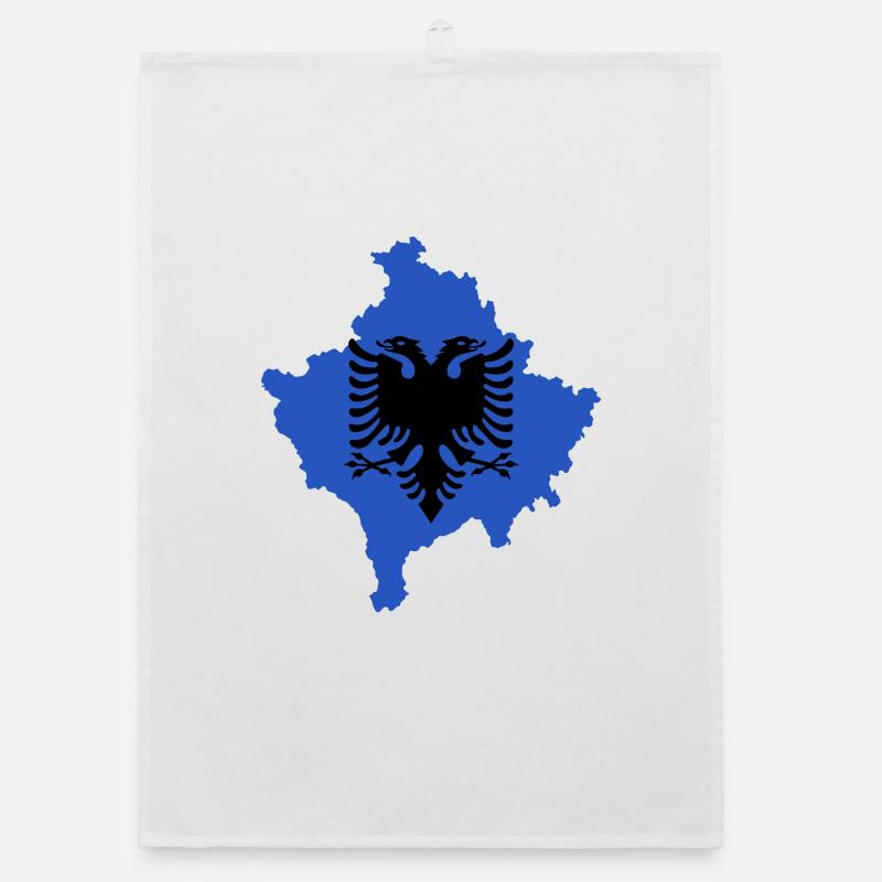Drapeau du Kosovo « Aigle albanais » - Torchon bio - blanc