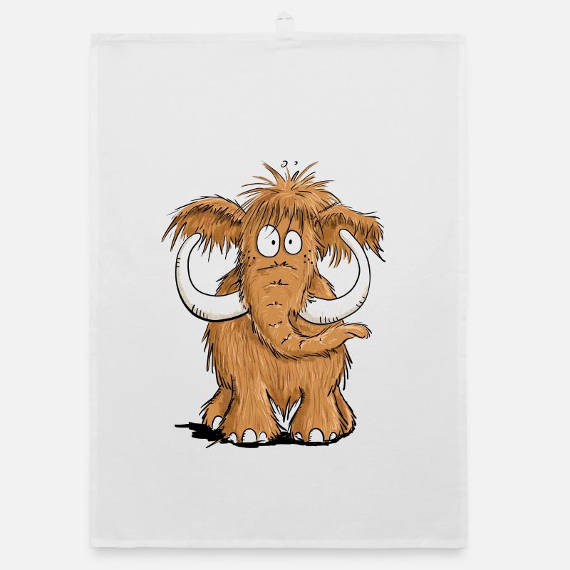Furry Mammoth I Comic Animals I Elephant Gift Organic dish towel
