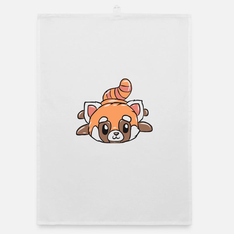 Roter Panda - Organic Geschirrtuch - Weiß