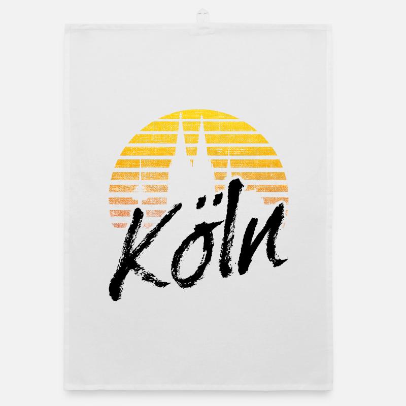 Köln Kölner Skyline Kölner Dom Vintage Geschenk - Organic Geschirrtuch - Weiß
