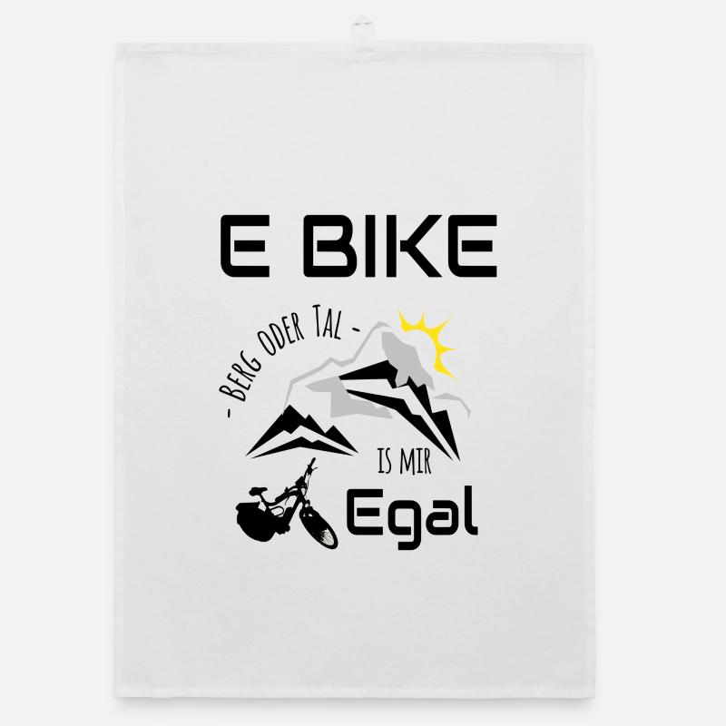 E Bike - Berg oder Tal, ist mir Egal Organic Geschirrtuch