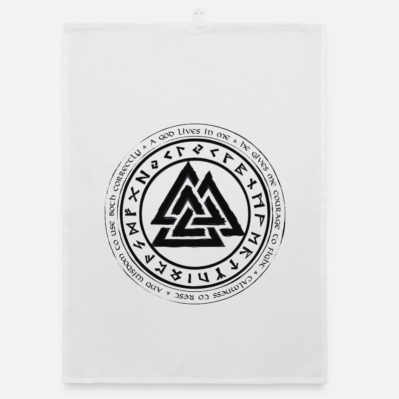 Valknut Vikings Celts Germanic knots runes Organic dish towel