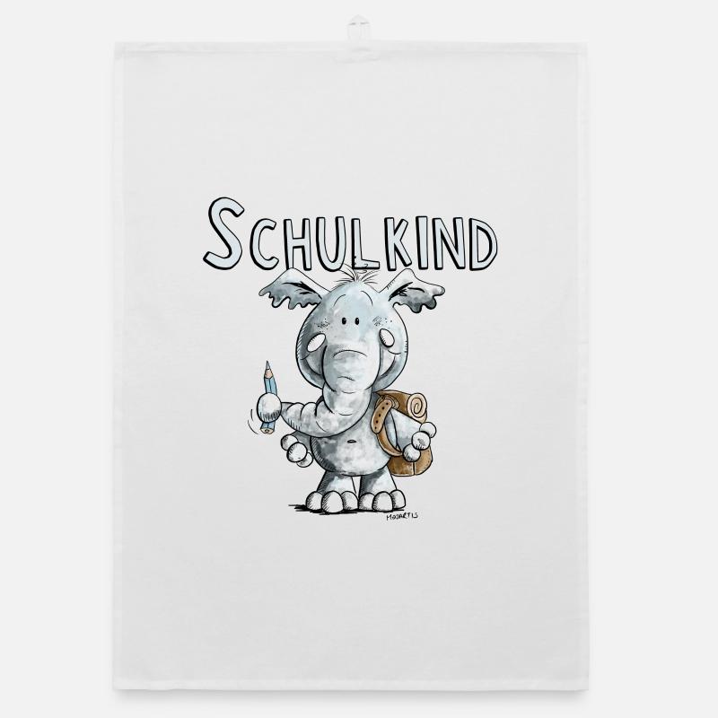 Schulkind Elefant I Einschulung Geschenk Organic Geschirrtuch