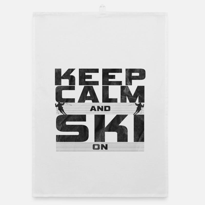 Keep Calm and Ski on Organic Geschirrtuch