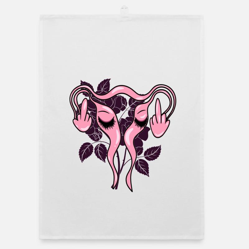 Mittelfinger Uterus Gebärmutter Pro-Choice Organic Geschirrtuch