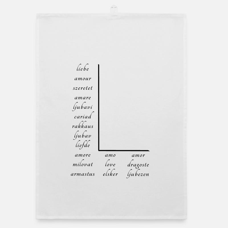 L’amour En Beaucoup de Langues Différentes Torchon bio