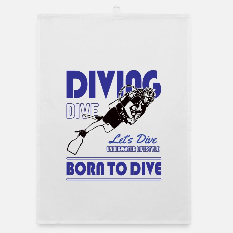 Plongée Plongée Plongeuse Plongeuse Underwater Torchon bio