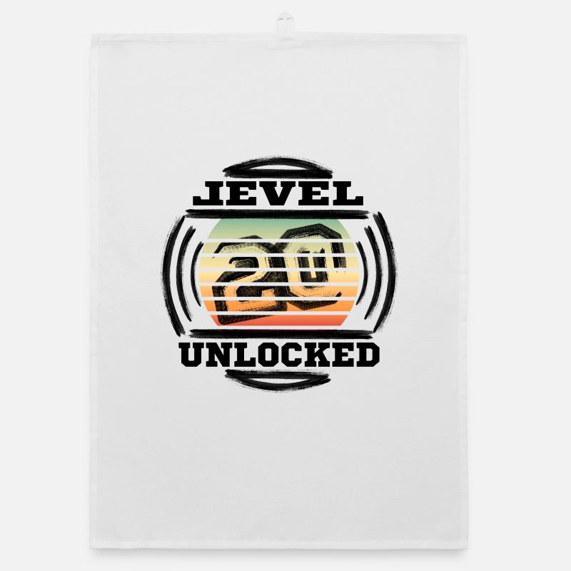 20 ans de niveau millésime Unlocked - Torchon bio - blanc