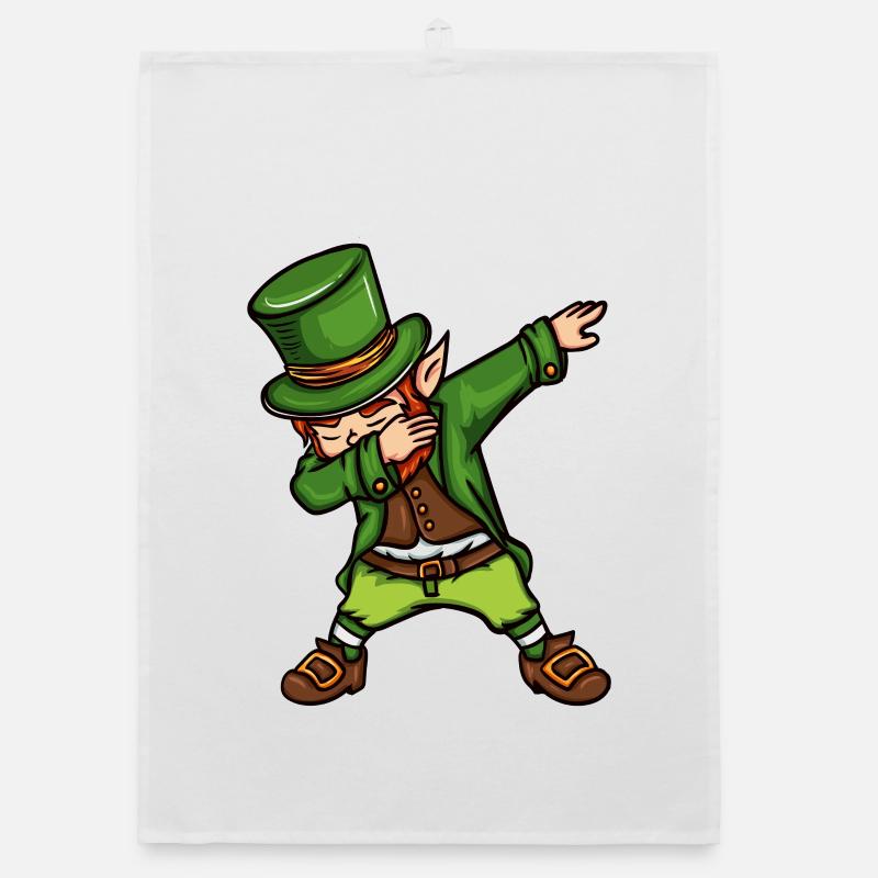 Dancing Leprechaun St. Patrick's Day Irish Organic dish towel