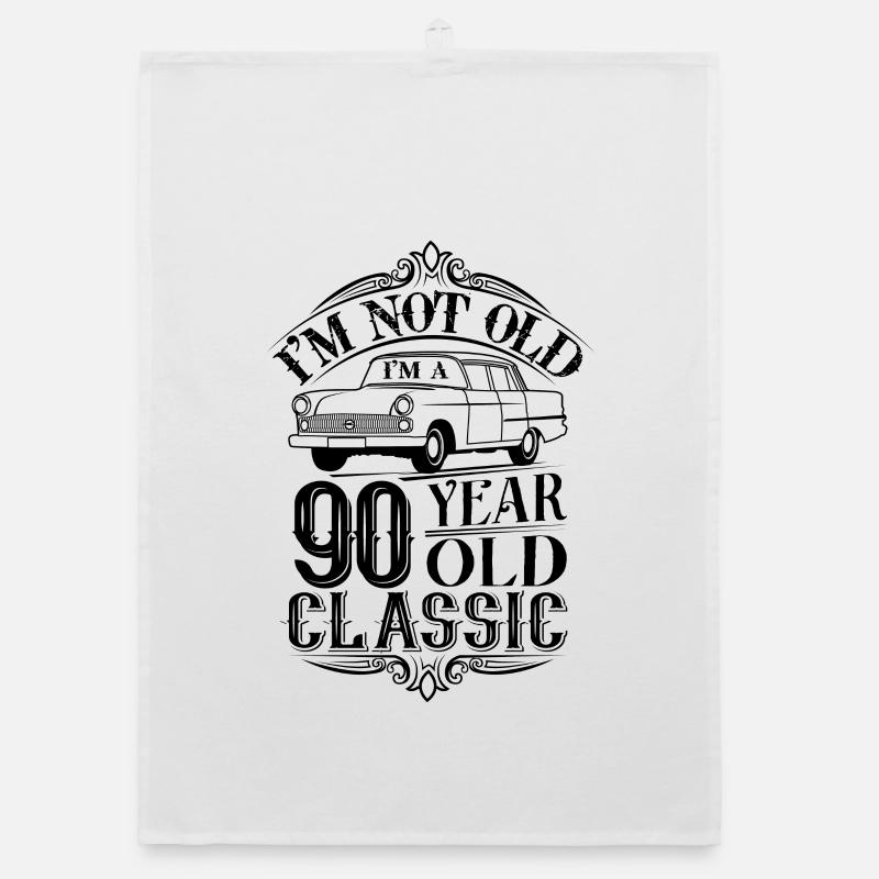 90th Birthday Classic Organic dish towel