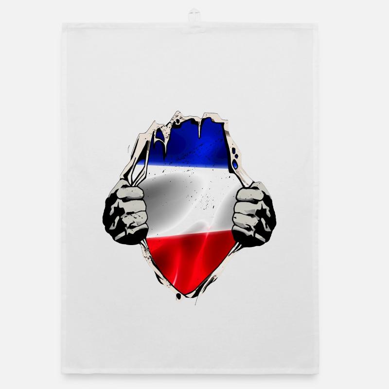 Drapeau rouge bleu-blanc Torchon bio