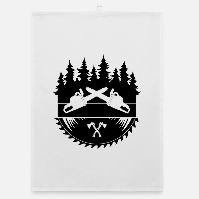 Lumberjack Chainsaw Axe Logo Organic dish towel