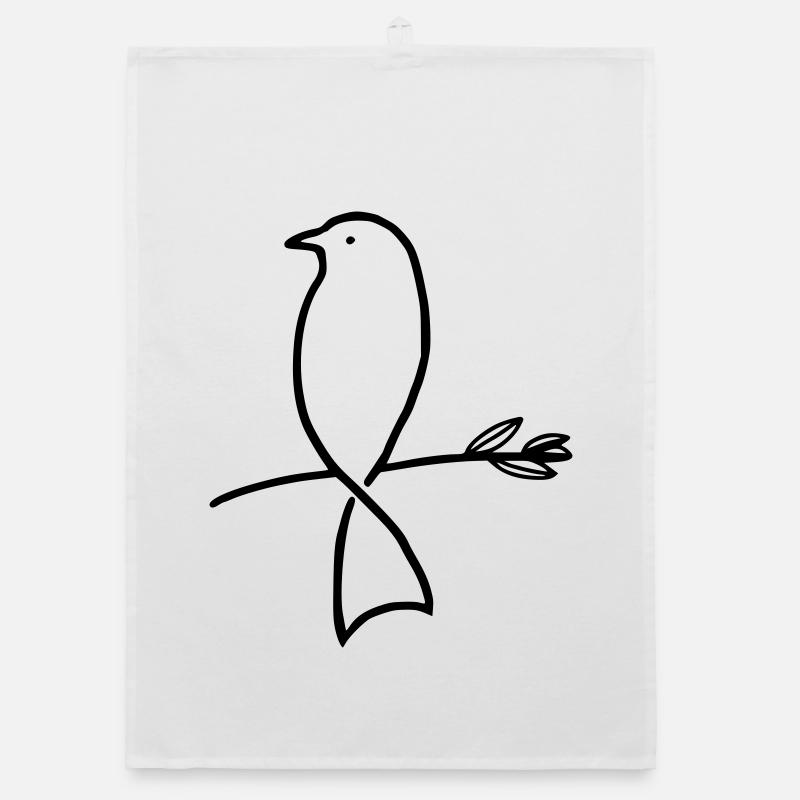 Vogel auf einem Ast Organic Geschirrtuch