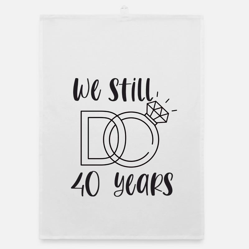 40ème anniversaire de mariage Ruby Cadeau de mariage Torchon bio