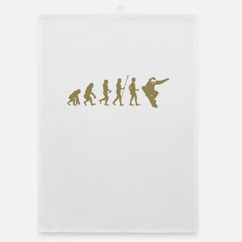 Snowboarder Evolution Geschenkidee Organic Geschirrtuch