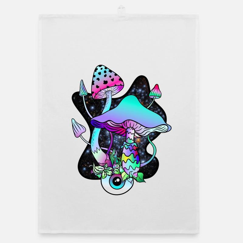 Magic Mushroom Eye Psychedelic Mushroom Art Organic dish towel