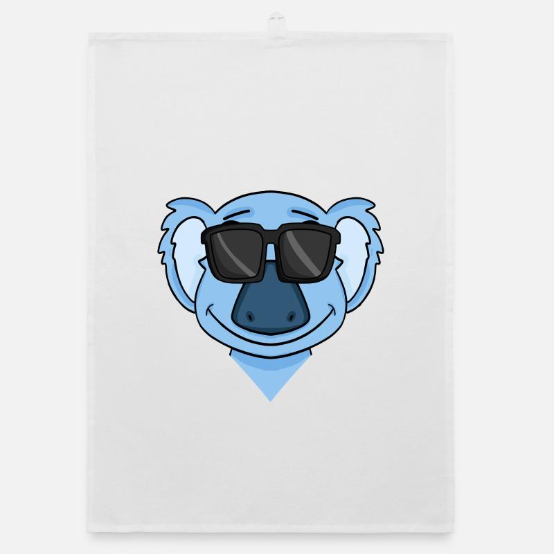 Koala mit Brille Organic Geschirrtuch