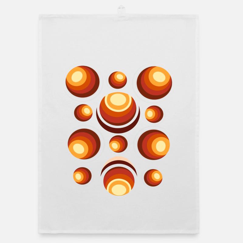 Retro Circle Pattern 70s Crescent Organic dish towel
