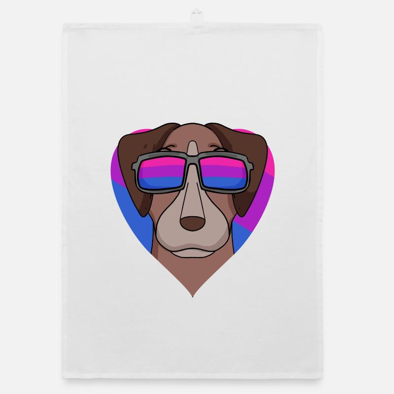 Bisexuell Pointer Hund - Hund mit Brille Organic Geschirrtuch