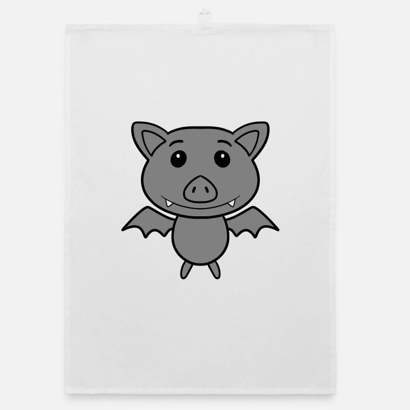 Cute bat Organic dish towel