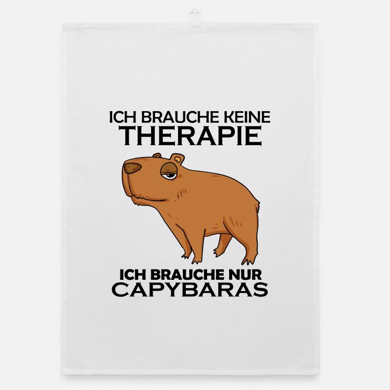 Capybara Wasserschwein Spruch Geschenk Organic Geschirrtuch