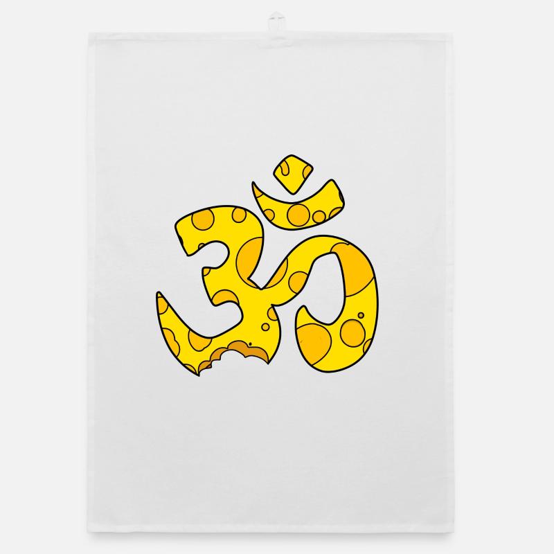 Cheese OM sign Organic dish towel