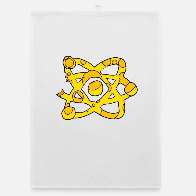 Atom Cheese Symbol Science Scientific Organic dish towel
