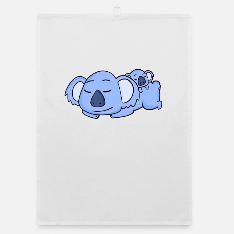 Papa Koala avec Bébé Koala Torchon bio