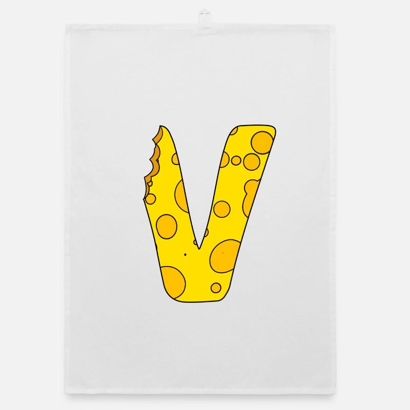 Letter V Organic dish towel