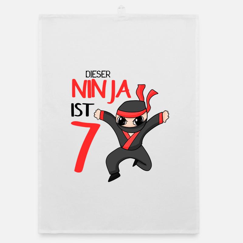 7 Jahre Junge Ninja - 7 Geburtstag - Ich bin 7 Organic Geschirrtuch