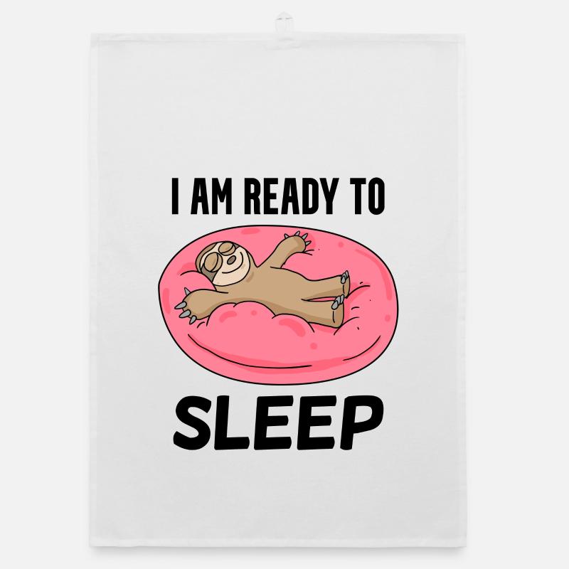 I am ready to sleep Organic dish towel