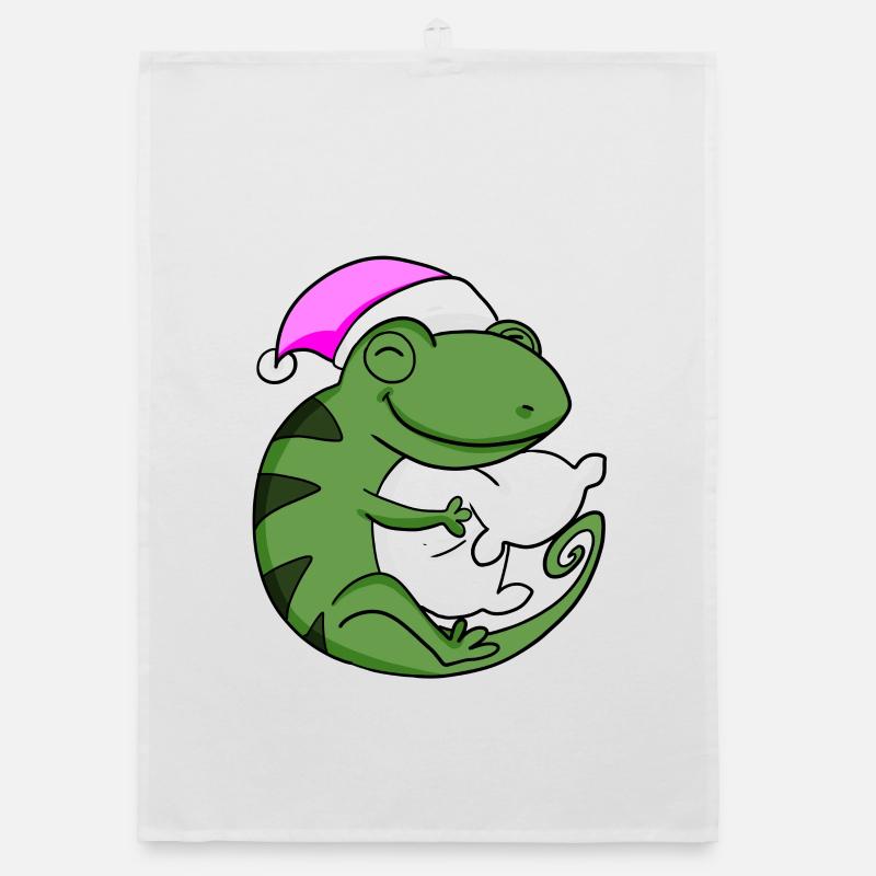 Caméléon avec oreiller et bonnet de couchage Torchon bio