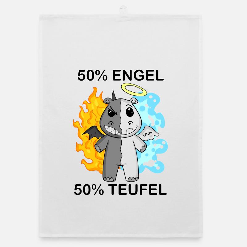 Nilpferd - Engel und Teufel Organic Geschirrtuch
