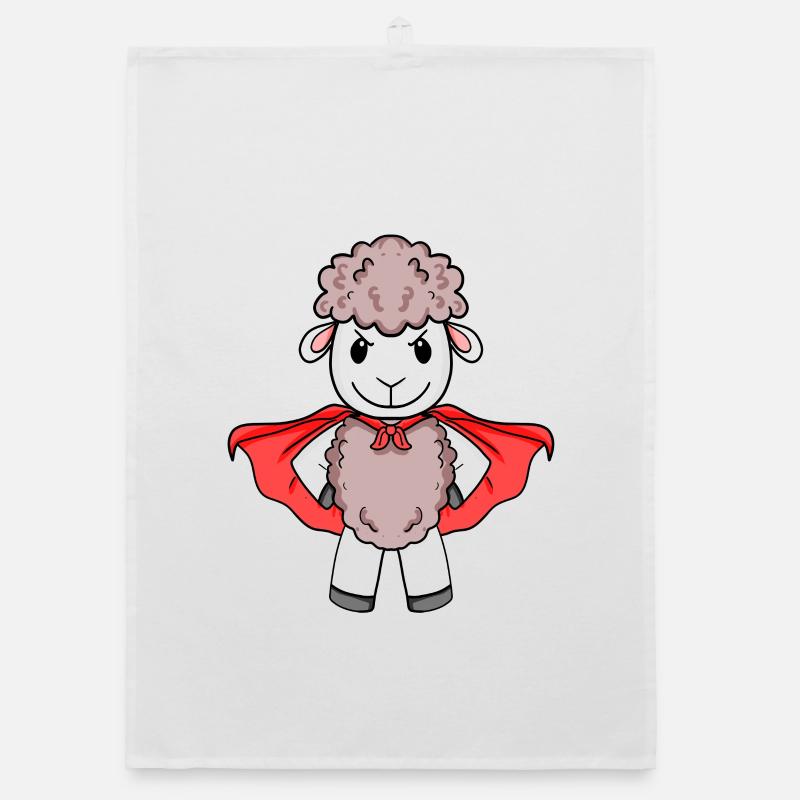 Sheep Superhero Organic dish towel