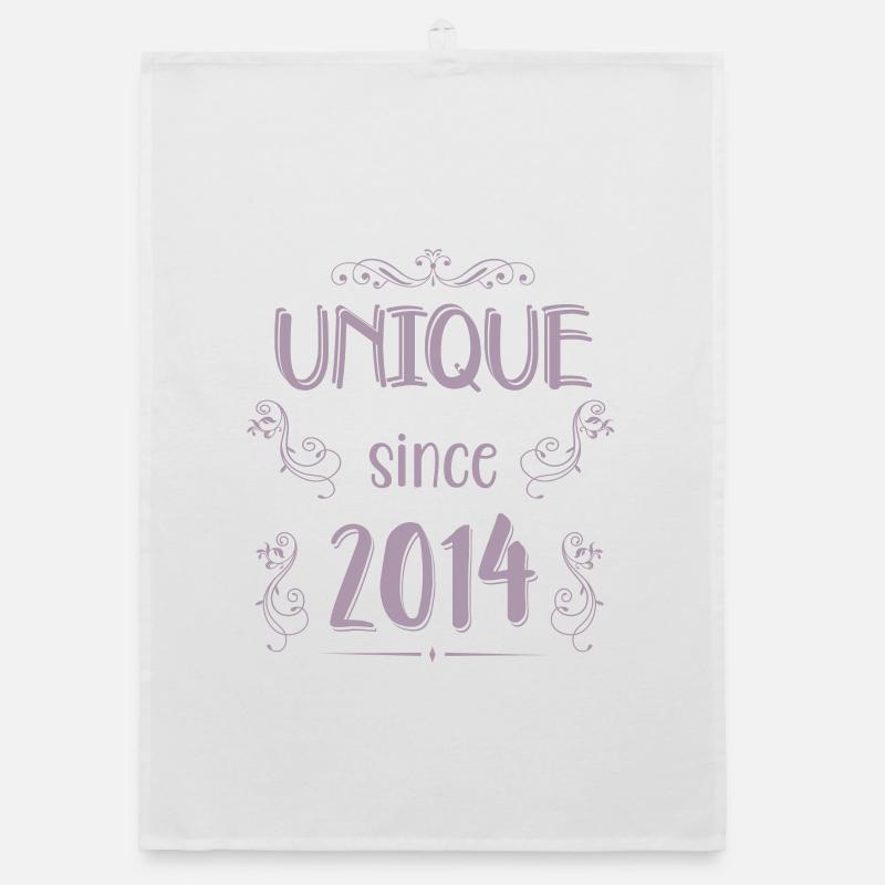 Einzigartig seit 2014 Geburtstag Mädchen Organic Geschirrtuch