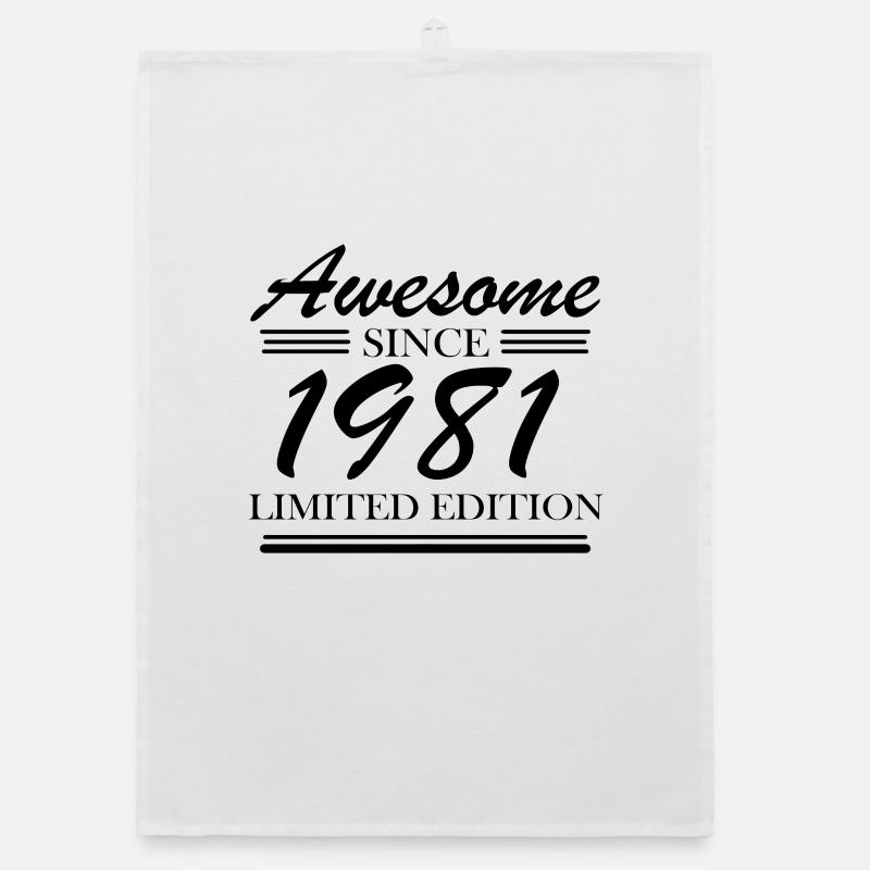 1981 - Né en 1981 - Torchon bio - blanc