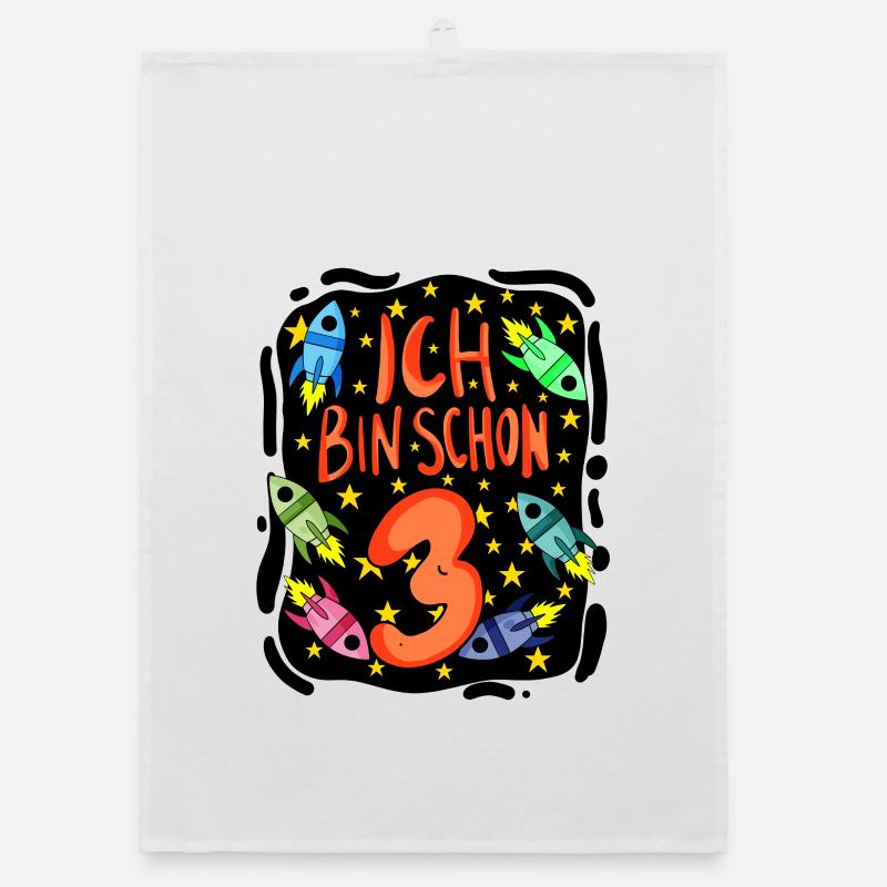 3 Jahre alt Junge - 3 Geburtstag - Ich bin 3 Organic Geschirrtuch