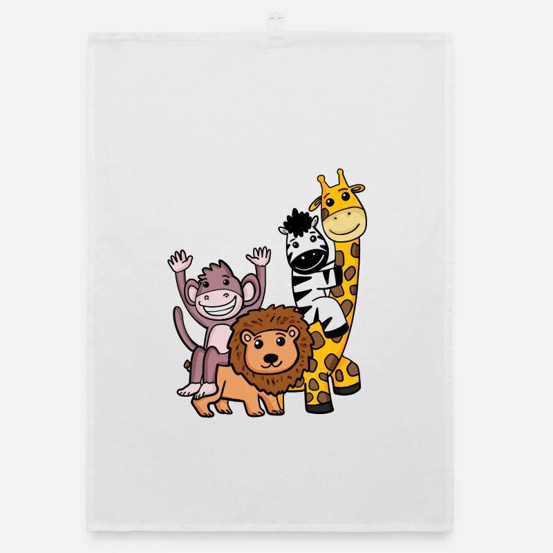 Cute animals Organic dish towel