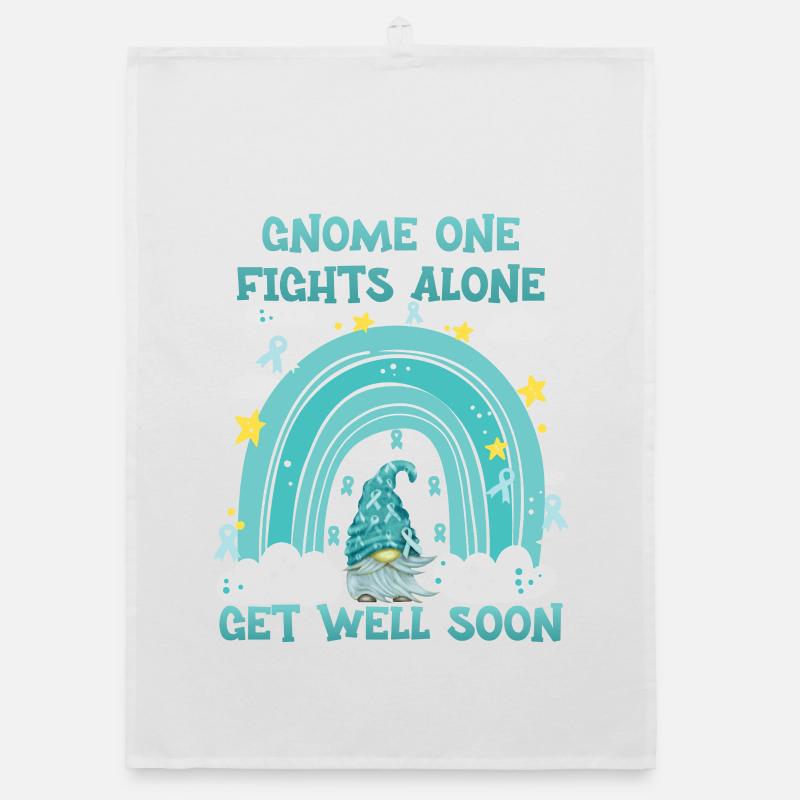 Gnome One Fights Alone Gebärmutterkrebs Organic Geschirrtuch