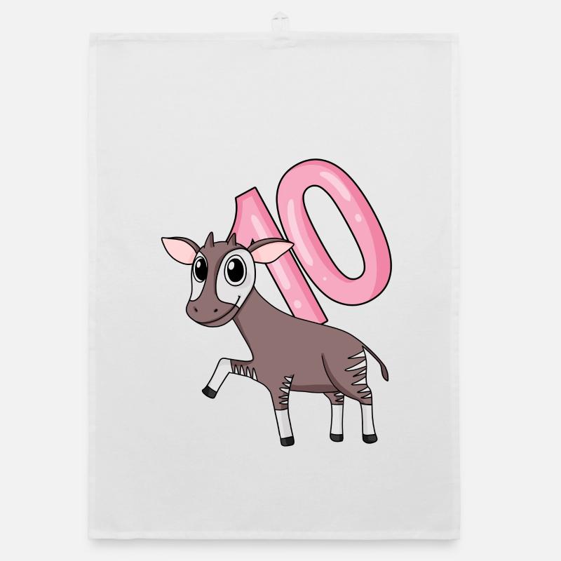 Fille de 10 ans Okapi cadeau de 10ème anniversaire Torchon bio